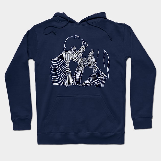 kissing a silhouette Hoodie by mantaplaaa